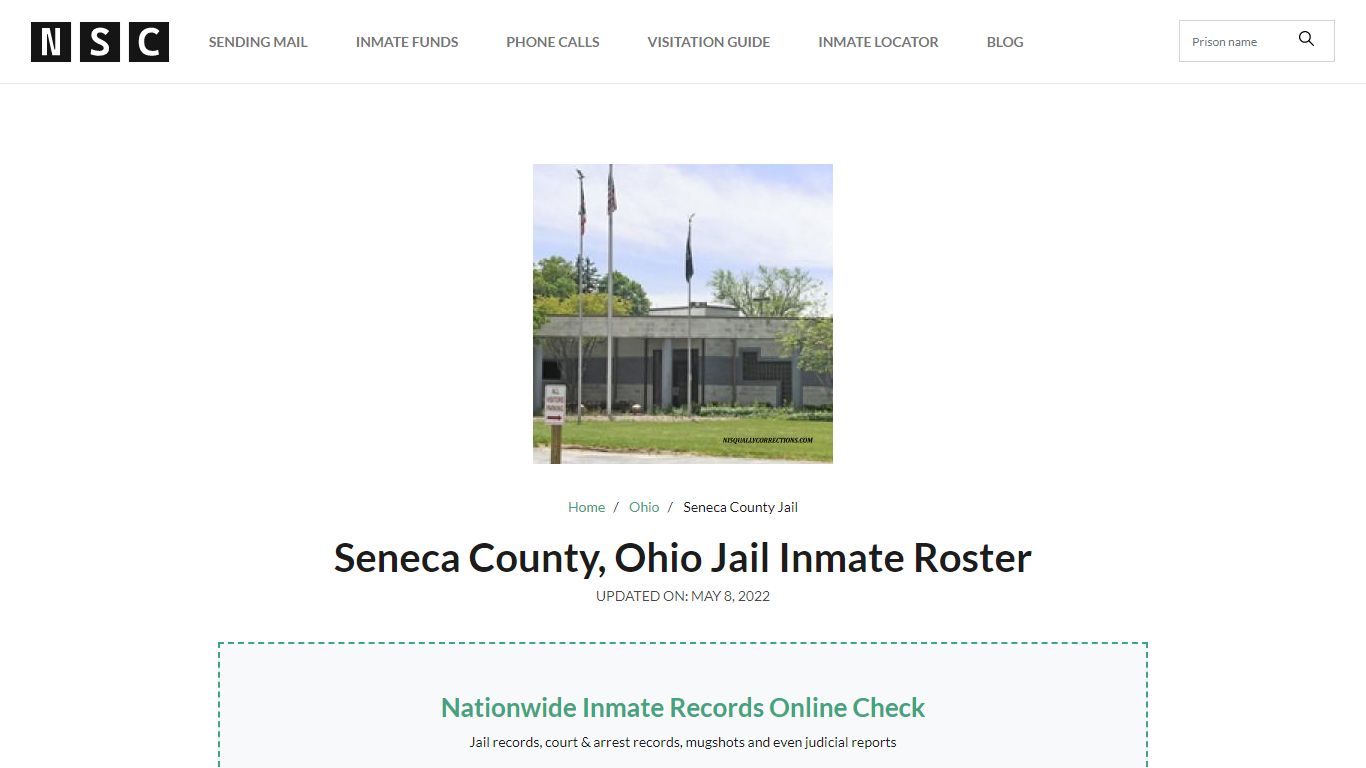 Seneca County, Ohio Jail Inmate Roster